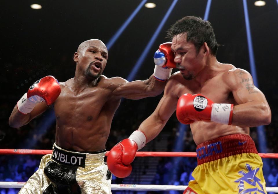 Floyd Mayweather during his long-awaited fight against Manny Pacquiao in 2015 (AP)
