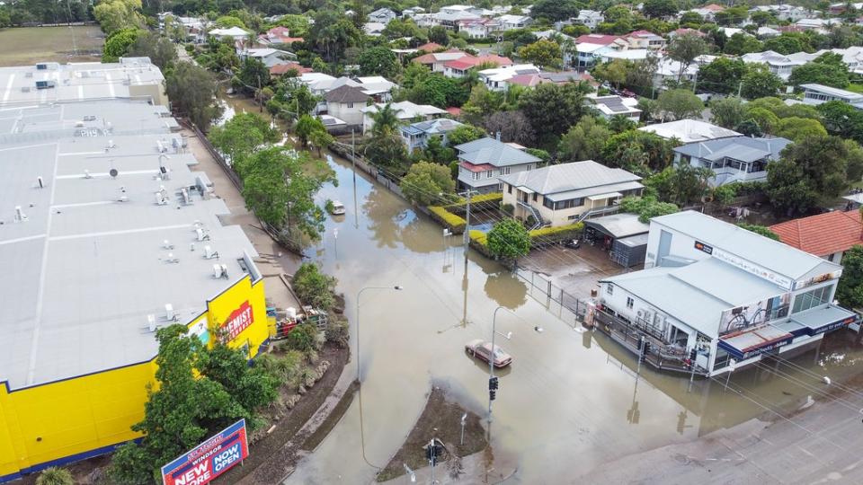 A flooded street in the town of Wilston on Monday (Getty Images)