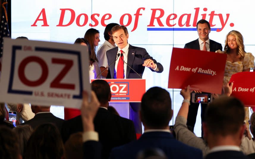 TV celebrity doctor Mehmet Oz at his primary election night watch party. CREDIT: REUTERS - REUTERS