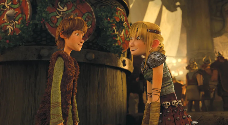 DRAGONS: GIFT OF THE NIGHT FURY, l-r: Hiccup (voice: Jay Baruchel), Astrid (voice: America Ferrera), 2011, ©DreamWorks/courtesy