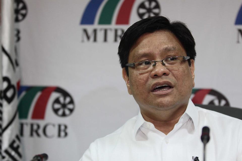 New Movie and Television Review and Classification Board Chairman Eugenio Villareal delivers his message during a meet and greet event with the Media held inside the MTRCB office in Quezon City north of Manila, on 10 December 2012. (Mike Alquinto/NPPA Images)