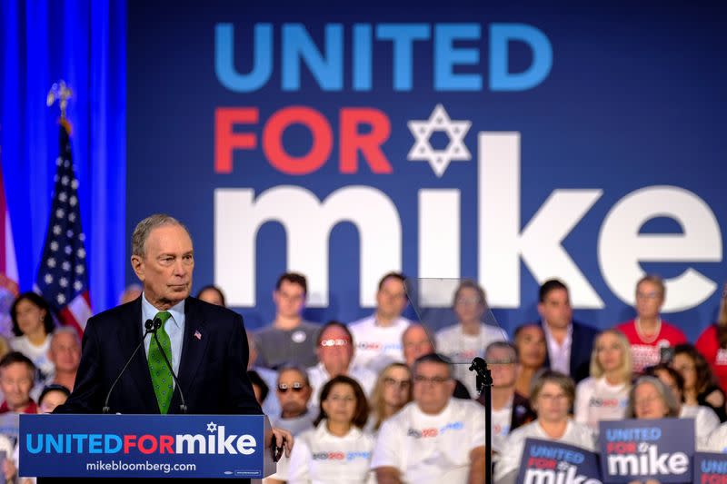 Michael Bloomberg speaks in Miami