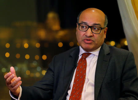 Suma Chakrabarti President of the European Bank for Reconstruction and Development (EBRD), gestures during an interview with Reuters in Budapest, Hungary, November 9, 2016. REUTERS/Laszlo Balogh