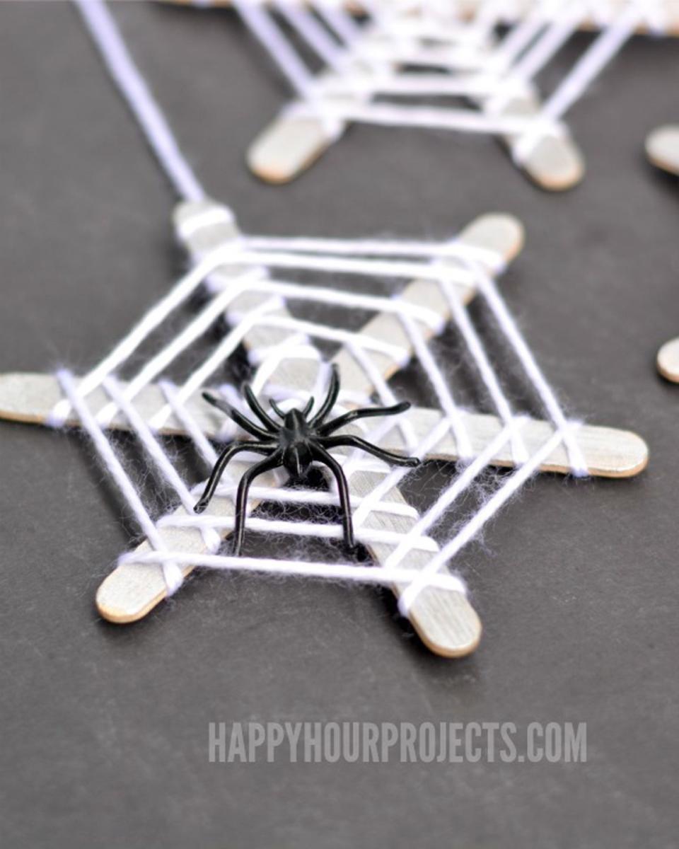 51) Craft Stick Spiderwebs