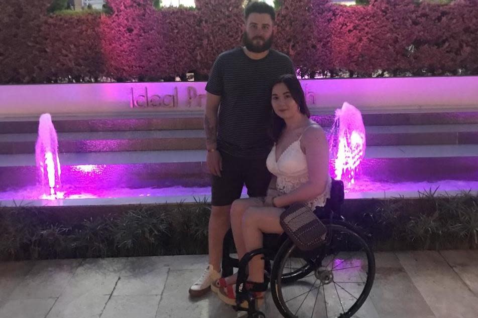 A couple from County Durham enjoyed a dream first holiday together in Turkey – but it turned into a nightmare on the homeward flight after the promised special assistance didn’t show up.Jolene Duggleby, 23, and James Lyons, 29, paid £600 each for the holiday with Thomas Cook, which included flights on the firm’s airline between Newcastle and Dalaman.Mr Lyons said: “All was going fabulously until we arrived at Dalaman airport for our return journey to Newcastle.”The couple were booked on Thomas Cook Airlines flight MT491 on Monday 24 June. Ms Duggleby, a wheelchair user who has been disabled since birth, had booked special assistance. But it was not provided at the airport and the couple made their way unaided to the gate. “I stated that I was unable to walk onto the plane independently,” she said.“When I eventually made it to the plane, I was presented with a chair that was able to fit down the aisle of the plane.“The chair itself requires a lift to be performed by two people. Only one of the members of staff who was expected to do the lift knew how to do this correctly.“The lift was performed incorrectly and rather than the chair being lifted, the member of staff lifted my legs.“Due to previous surgeries I have had, it caused me a large amount of pain to be lifted incorrectly. A member of cabin crew staff had to stop them executing the lift and show them how to do this in the correct way.”While other passengers boarded, a member of staff from Dalaman airport arrived to question Ms Duggleby on her negative airport experience.“Reliving the issues was making me more stressed and anxious so I advised the staff member that I did not want to discuss it at that point and would be logging a complaint separately.”After a flight of nearly 2,000 miles, taking over four hours, they arrived at Newcastle – in heavy rain.Ms Duggleby could see her wheelchair had been left out on the apron.“I made a request to the cabin manager that my wheelchair be brought up to the plane, to avoid any possible damage,” she said. But then they saw the wheelchair loaded onto a luggage trolley with at least two more wheelchairs and an electric scooter piled on top of it.“I attempted to explain this to the cabin manager a number of times, who continuously stated ‘health and safety’.“At this point I was becoming quite upset and emotional at the prospect of my chair getting damaged.“Therefore, I looked away from the cabin manager, in an attempt to contain my emotions – to which I was told, ‘you will look at me when I speak to you,’ as if I were a child.“At this point, I became very emotional and wanted to exit the plane as soon as possible.”But there was no sign of the special assistance team.“I was able to shuffle on my bottom to the front of the plane, when the cabin manager physically stood in my way and would not let me pass, standing over me, as I was sat on the floor of the plane.“She then began to shout, which progressed to screaming at me, that I could not exit the plane in this manner as it was against health and safety regulations.“By this point I was in hysterical tears, terrified as I was being screamed at by someone using very aggressive body language.“Whilst I was still sobbing on the floor, being stood over and shouted at, the special assistance team had arrived with a temporary chair I could use to get off the plane and through the airport.”Once I managed to get myself onto this chair, the cabin manager shouted, ‘Get this lady off my plane now,’ in a very aggressive manner towards the special assistance staff member.”When the couple arrived at baggage reclaim, they found that Ms Duggleby’s wheelchair had been broken in several places. “I left the airport feeling vulnerable, humiliated, anxious, upset and genuinely traumatised by the mistreatment I had faced. In a role such as this where travellers are already stressed and anxious, I would expect kindness, understanding and patience to be displayed by all members of the Thomas Cook team.”Under European Union regulations, passengers with a disability or reduced mobility are legally entitled to special assistance when travelling on an EU airline.“Airports and airlines must provide help and assistance, which is free of charge, and helps ensure you have a less stressful journey,” says the Civil Aviation Authority.A spokesperson for Thomas Cook Airlines said: “Ms Duggleby’s experience was unacceptable and we are very sorry.“We have reassured Ms Duggleby that we are investigating what occurred with our special assistance providers at Dalaman airport and Newcastle airport and our crew, and that any necessary measures to make sure this does not happen again are taken.“Ms Duggleby has accepted a full refund and we are working with her to either repair or replace her wheelchair.” The couple say that repairs to the wheelchair could cost more than £1,000, and it may have to be replaced.“What was an amazing holiday was ruined by the whole return journey experience,” said Ms Duggleby.