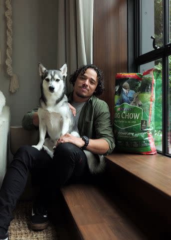 <p>Purina Dog Chow</p> Anthony Ramos and his Klee Kai Eskimo, Prince