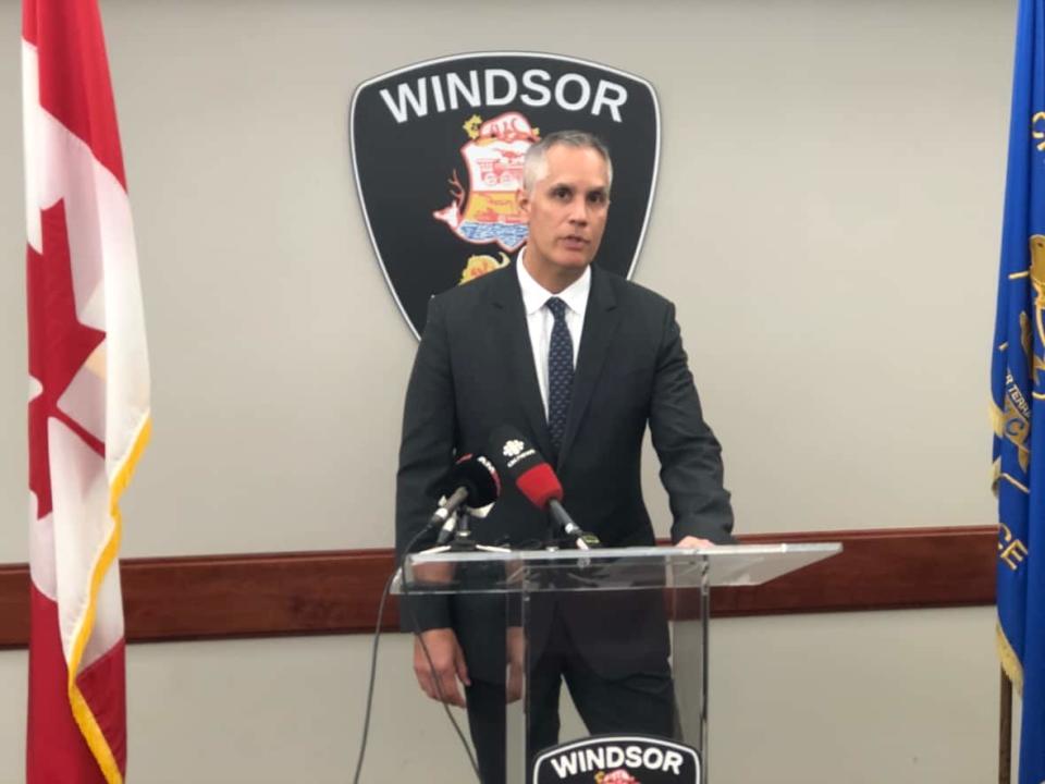 Windsor police acting Supt. Karel Degraaf provides an update on the April 9 shooting in Forest Glade on May 25, 2022. (Dale Molnar/CBC - image credit)