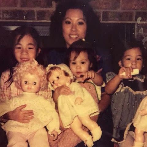 <p>Joanna Gaines Instagram</p> Joanna Gaines and her sisters Mikey and Teresa with their mother Nan Stevens