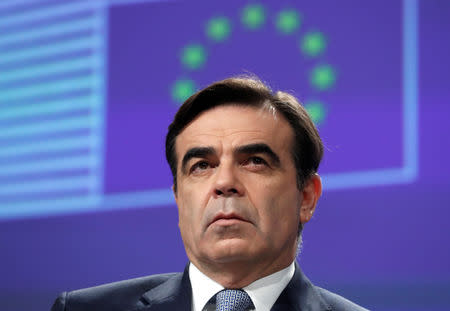 FILE PHOTO - European Commission spokesman Margaritis Schinas attends a press conference at the European Commission headquarters in Brussels, Belgium December 8, 2017. REUTERS/Yves Herman