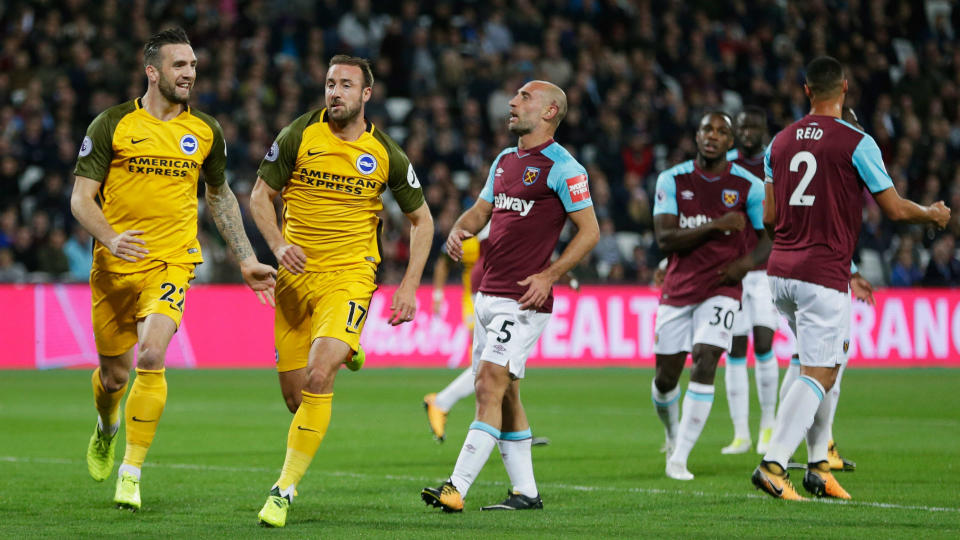 West Ham suffered a heavy home defeat to Brighton