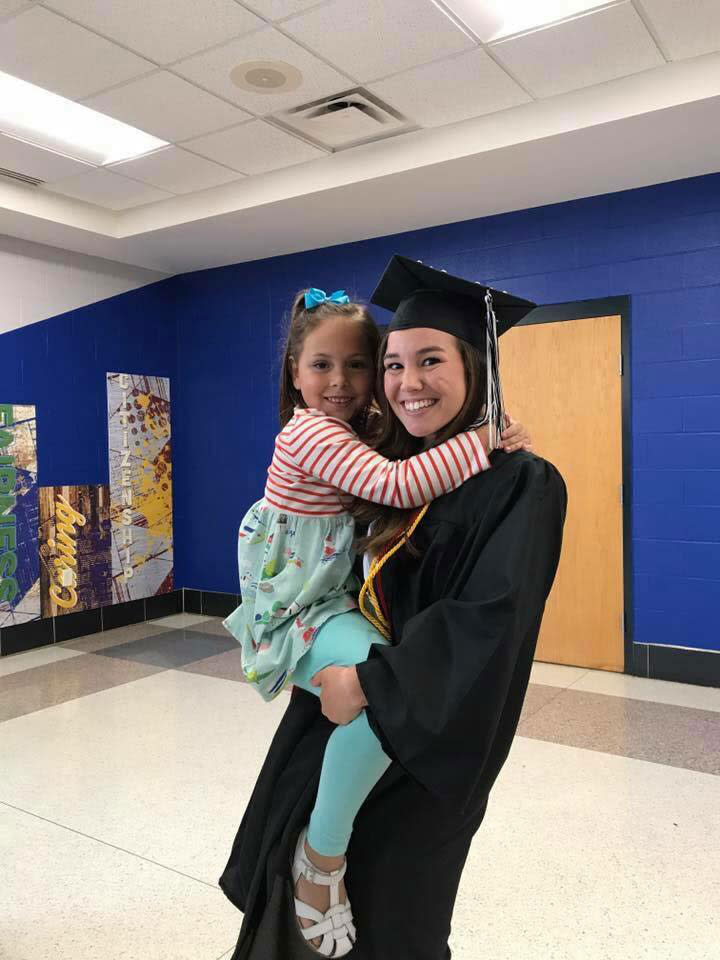 Mollie Tibbetts (right) at her high school graduation with her niece