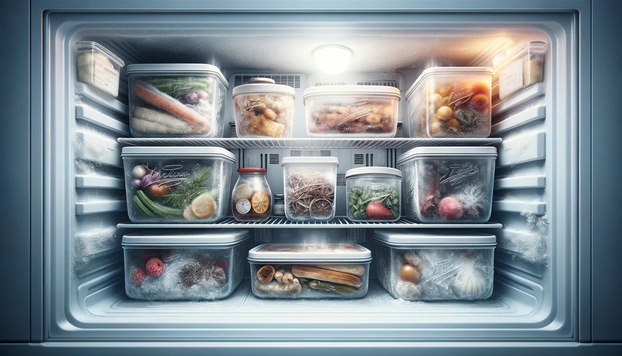 AI-generated image of freezer burned foods