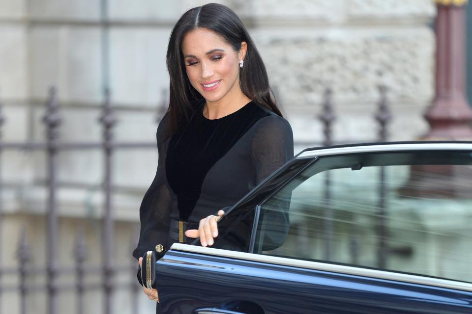 At her first solo royal engagement, for the opening of the 'Oceania' exhibit at the Royal Academy of Art, Meghan Markle drew praise for closing her car door.