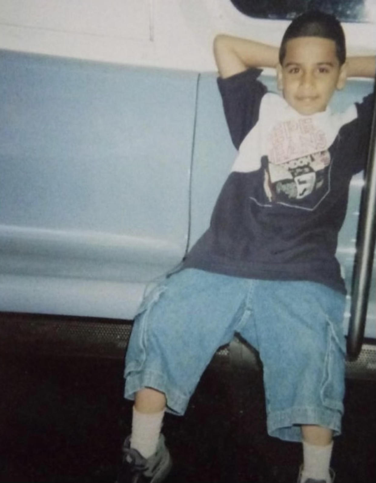 Rodriguez told TODAY he's wanted to be an artist since he was a young boy. He's pictured here at age 7 riding a subway car in New York City.  (Courtesy Devon Rodriguez)