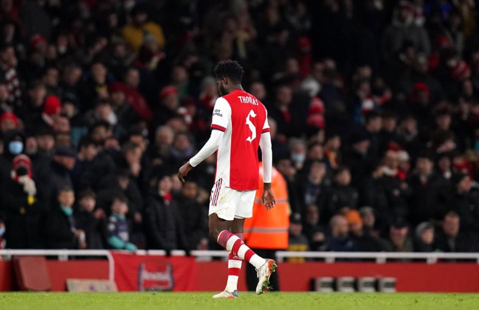 Arsenal substitute Thomas Partey was sent off (Adam Davey/PA) (PA Wire)