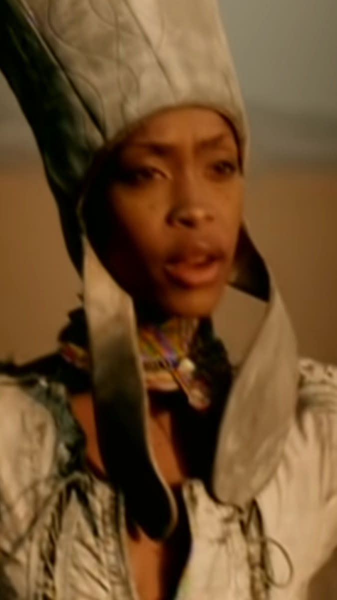 Badu in her "Didn't Cha Know" music video