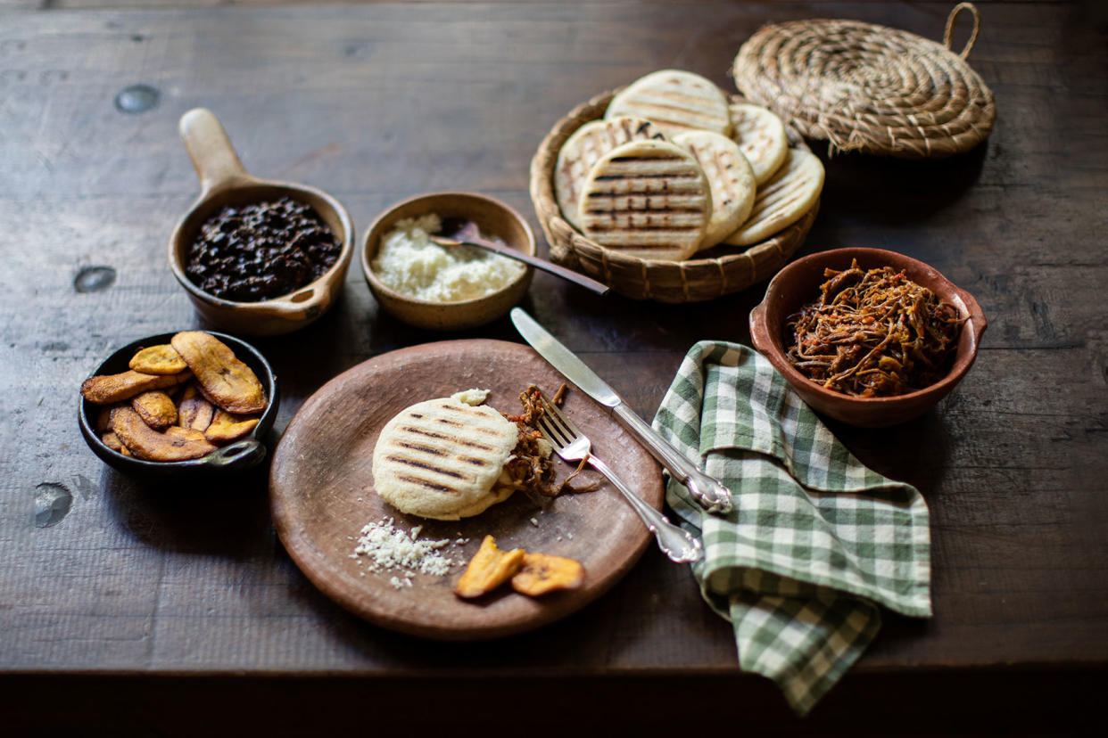 Arepa spread with accouterments Irena Stein