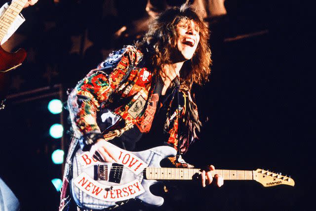 <p>Koh Hasebe/Shinko Music/Getty</p> Bon Jovi performing at the Moscow Music Peace Festival in August 1989 Luzhniki Stadium in Moscow