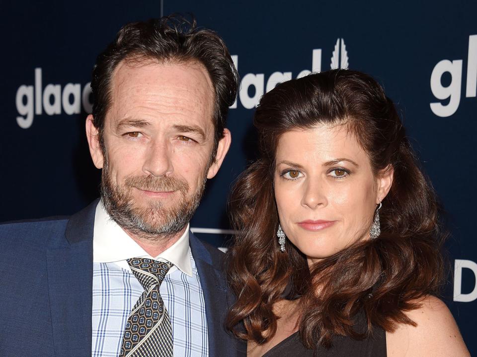 Luke Perry and Wendy Madison Bauer (Credit: Getty)