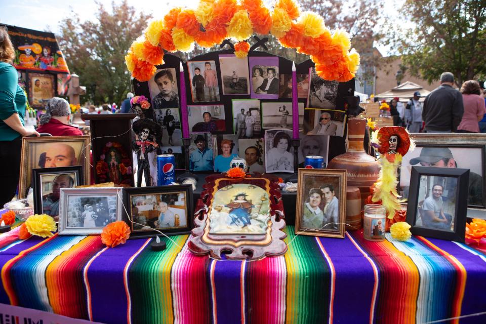 Day of the Dead, or Día de los Muertos, is celebrated  throughout Mexico, in particular the Central and South regions, and by people of Mexican heritage elsewhere. The creation of altars, or ofrendas, to remember the dead, accompanied by traditional dishes, are laid out on the altars.