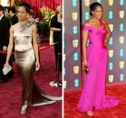 Left, at the Oscars on February 27, 2005; right, at the 2019 BAFTAs on February 10.