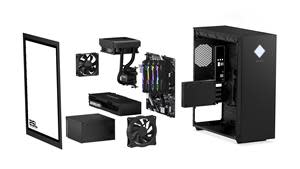 The OMEN 25L Desktop continues to cater to DIY upgradability with space for an industry standard Micro ATX motherboard, two M.2 PCIeGen SSD slots + one 2.5/3.5 storage tray, three fan locations, four DDR4 memory DIMM slots, and up to a 155m ATX power supply.