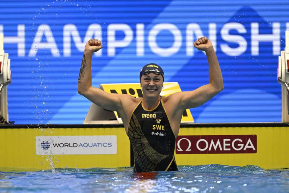 瑞典29歲游泳天后舍斯特羅姆(Sarah Sjostrom)奪下個人第21面世錦賽獎牌。摘自官方推特