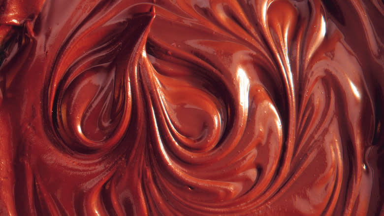Close up of chocolate frosting