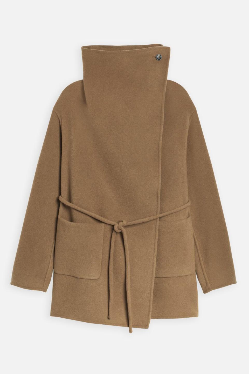 7) Doubleface Wrap Coat with Cashmere