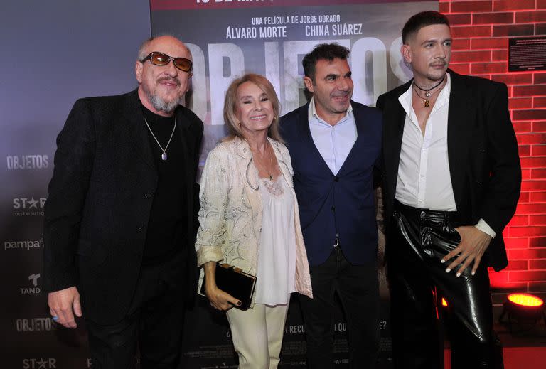 Parte del elenco del film. Los argentinos Daniel Aráoz y Selva Alemán se mostraron muy compinches con sus pares españoles