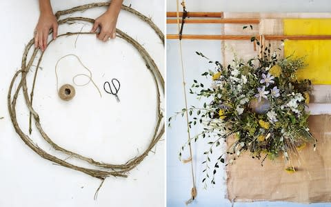 How to make a wreath - Credit: Kristin Perers for WORM London