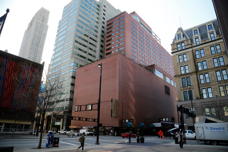 The former Terrace Plaza Hotel at 15 W. Sixth St., between Vine and Race streets, in downtown Cincinnati, was purchased in 2022. The new owner has plans to redevelop the hotel once celebrated for its modernism style.