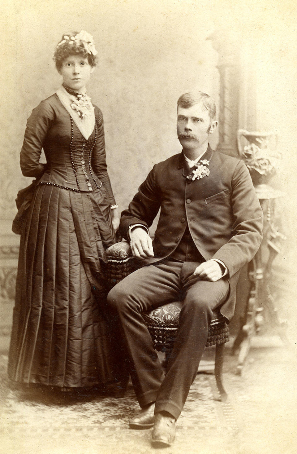 <p>Frank said: “I would say that while some individual cabinet cards are fascinating in and of themselves, the thing that really interested me was the collection of 100 works and finding the subtle differences between images.”(Pictured: Vintage wedding portraits from “I Do, I Do” exhibit) </p>