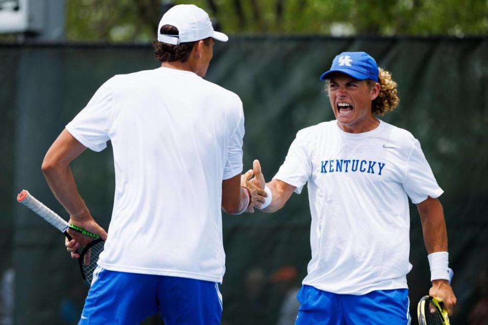 Liam Draxl, right, was an All-SEC First Team selection for the Wildcats this spring.