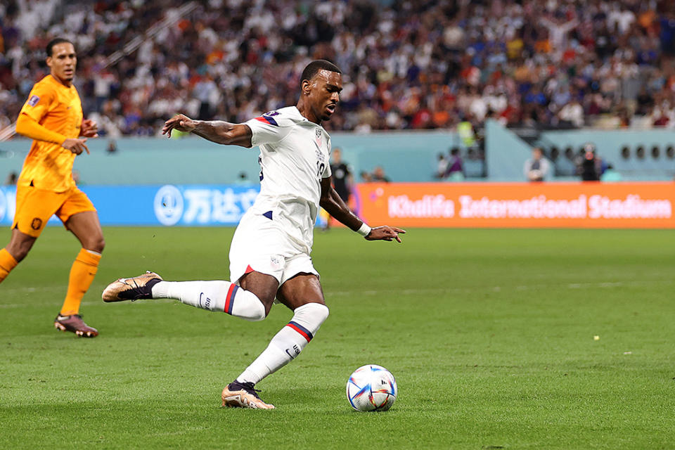 Haji Wright scored the lone goal for the U.S. in its 3-1 round of 16 loss to the Netherlands. - Credit: ulian Finney/Getty Images