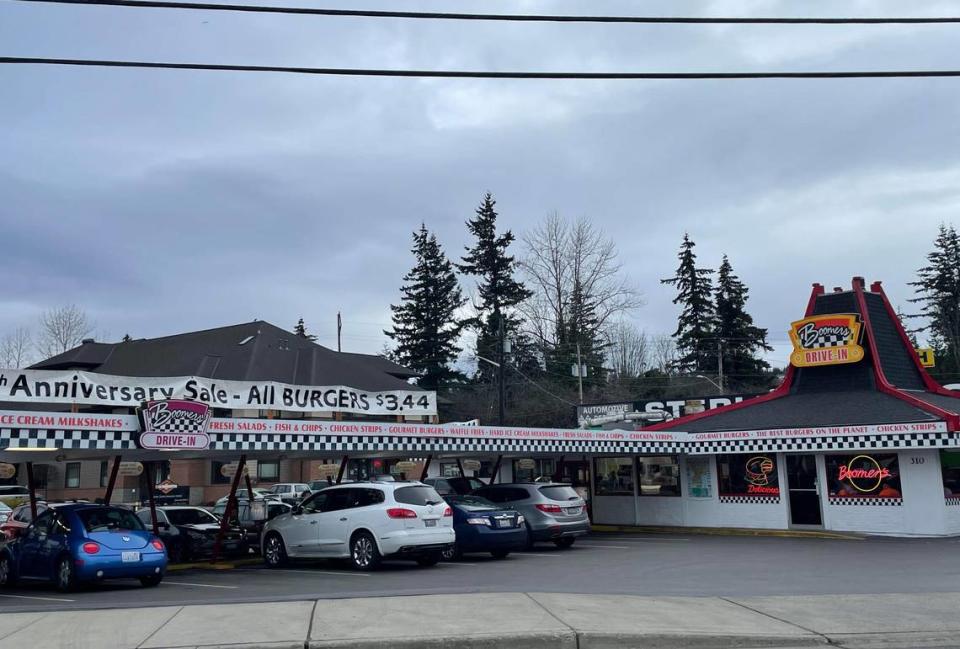 Boomer’s Drive-In in Bellingham, Wash., offers car delivery and walk-in dining on Friday, Jan. 6, 2023.