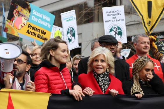 Actors Taylor Schilling and Jane Fonda joined the march (Silvia Martelli/@silmartelli)