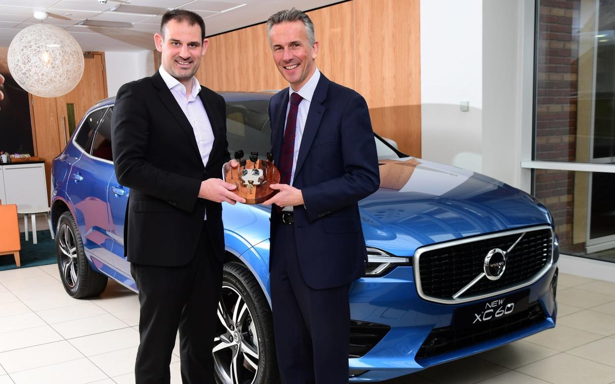 Victorious Volvo: Jon Wakefield, managing director at Volvo Car UK (right), with John Challen, director of UK Car of the Year Awards