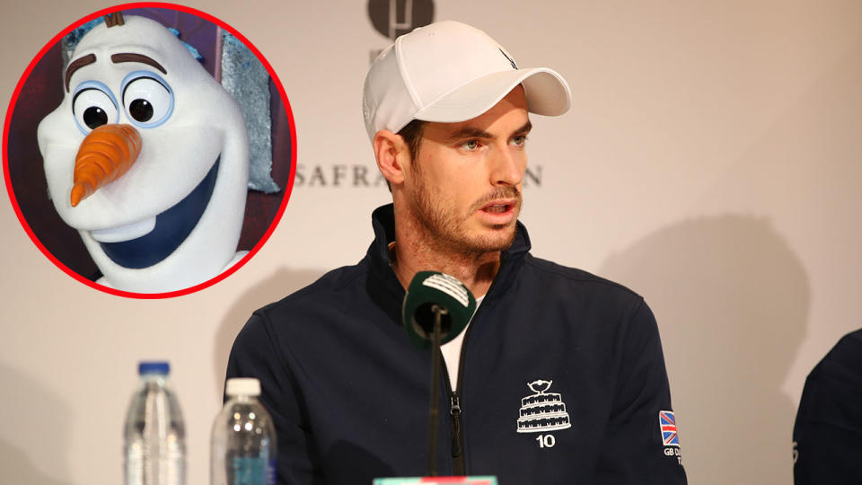 Team Britain took on a funny Frozen challenge in their Davis Cup press conference. Pic: Getty