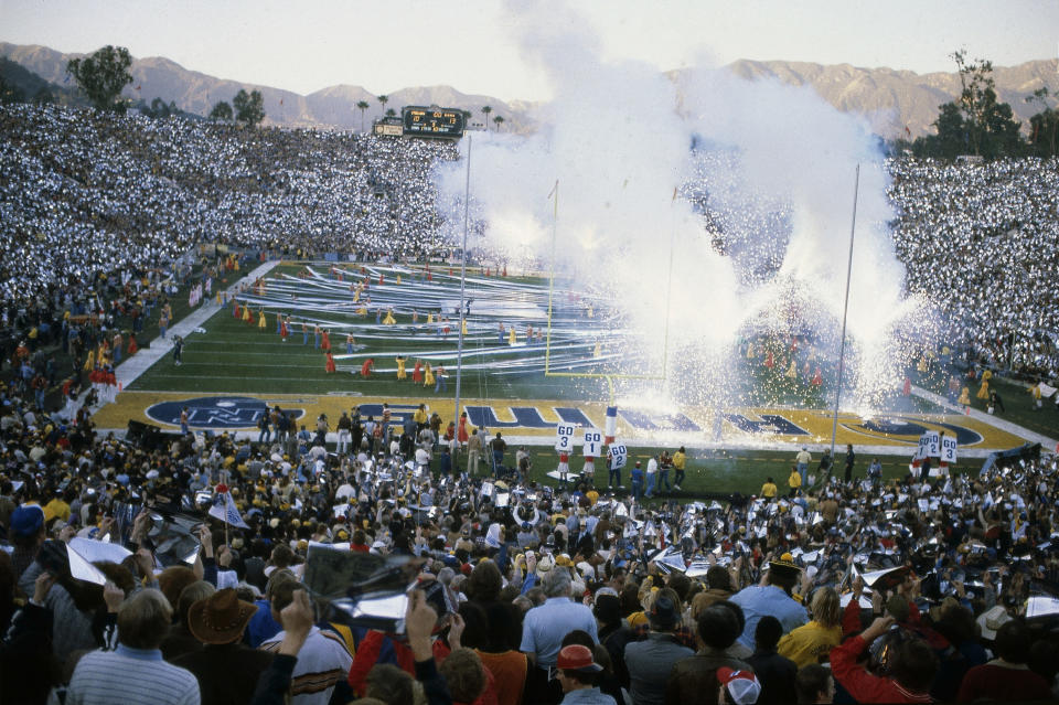 Super Bowl XIV: View of halftime show featuring "Up with People"