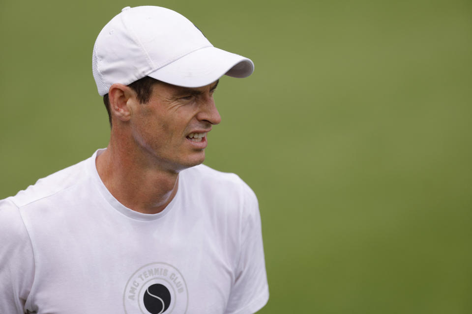 Tennis - Wimbledon - Preview - All England Lawn Tennis and Croquet Club, London, Britain - July 1, 2023 Britain's Andy Murray during practice REUTERS/Andrew Couldridge