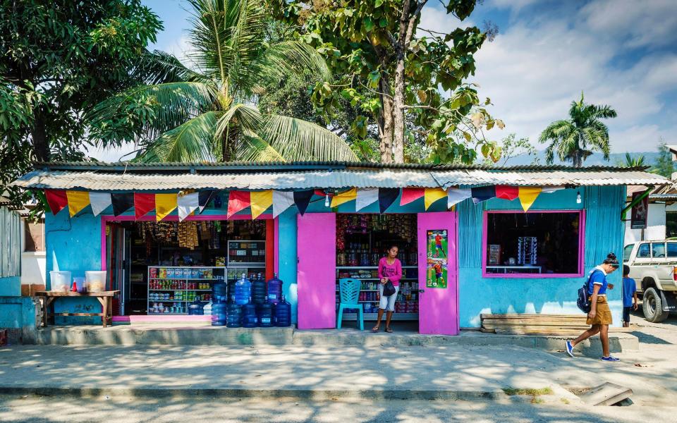 A colorful grocery store in East Timor, Asia