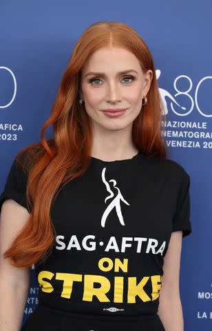 <p>Elisabetta A. Villa/Gett</p> Jessica Chastain attends a photocall for the movie "Memory" at the 80th Venice International Film Festival on September 08, 2023 in Venice, Italy