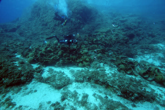 The remains of 22 shipwrecks, which comprised piles of cargo from the doomed vessels, have been discovered around the Greek archipelago of Fourni.