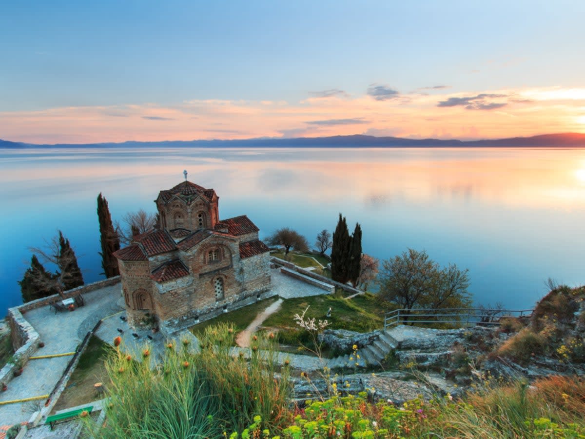 North Macedonia’s Lake Ohrid at sunset (Getty/iStockphoto)