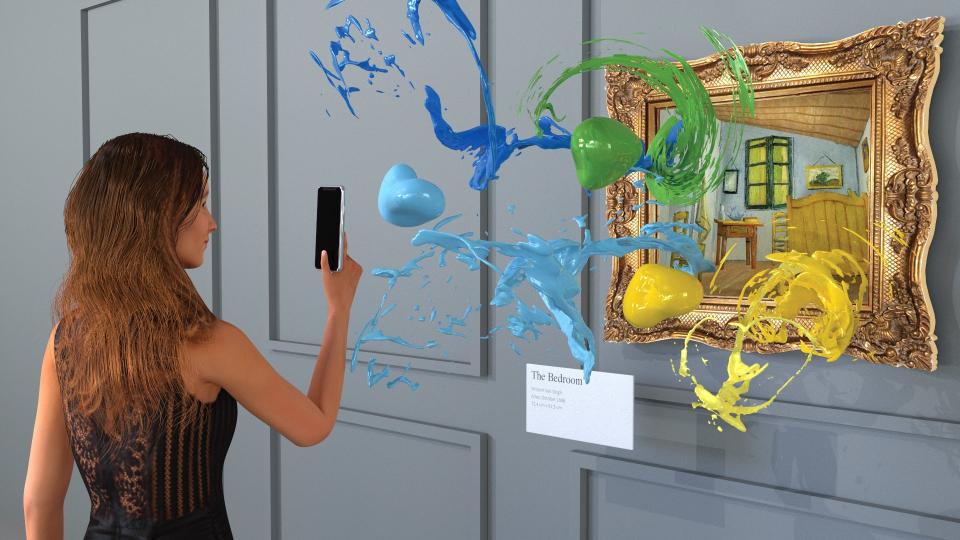 In this conceptual render of Pocket Gallery created by Technology, Humans And Taste [THAT], paint leaves the canvas and immerses participants in Van Gogh's creative process through a surreal augmented reality experience.