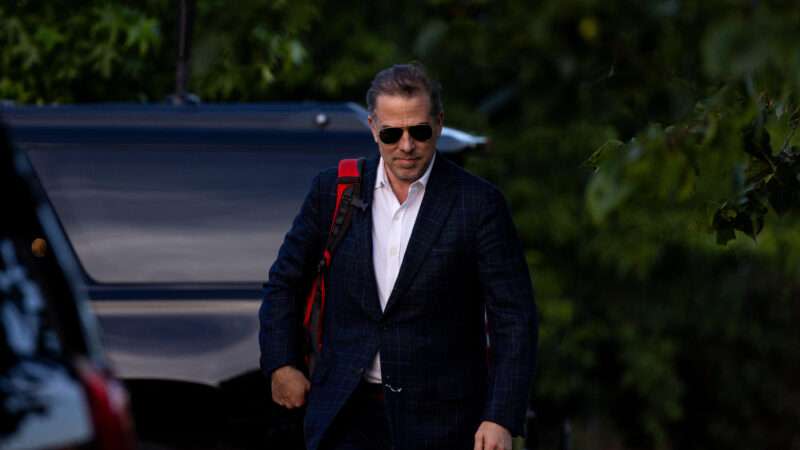 Hunter Biden walks with a shoulder bag in Washington D.C.