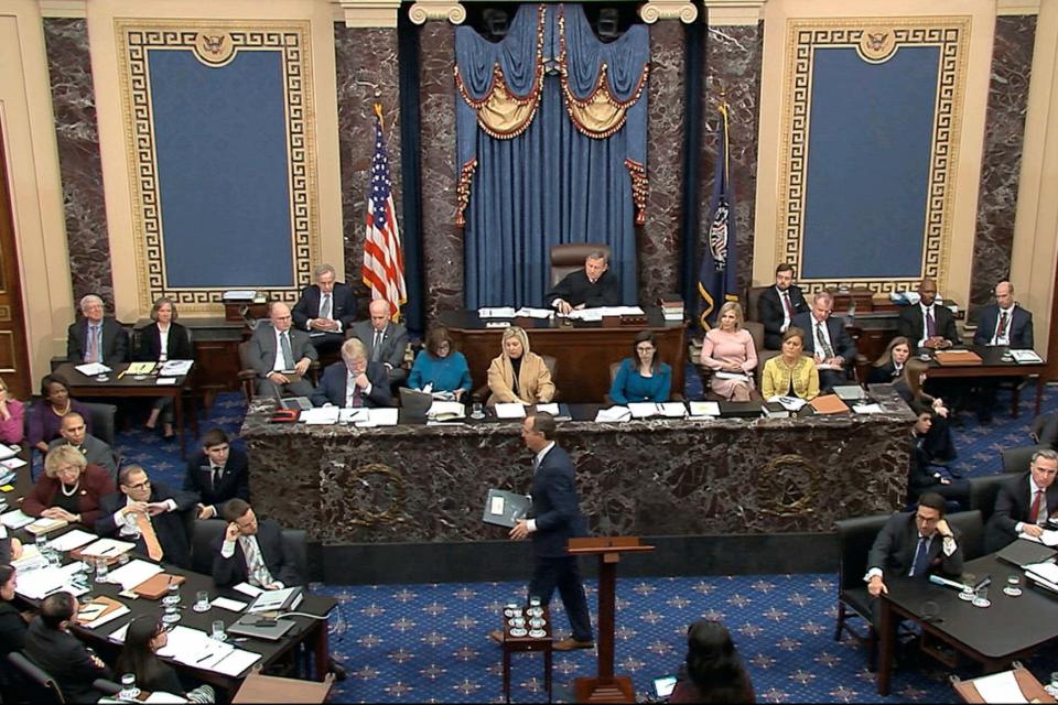 House impeachment manager Adam Schiff, walks from the podium as the Democrats finishing presenting their case (AP)