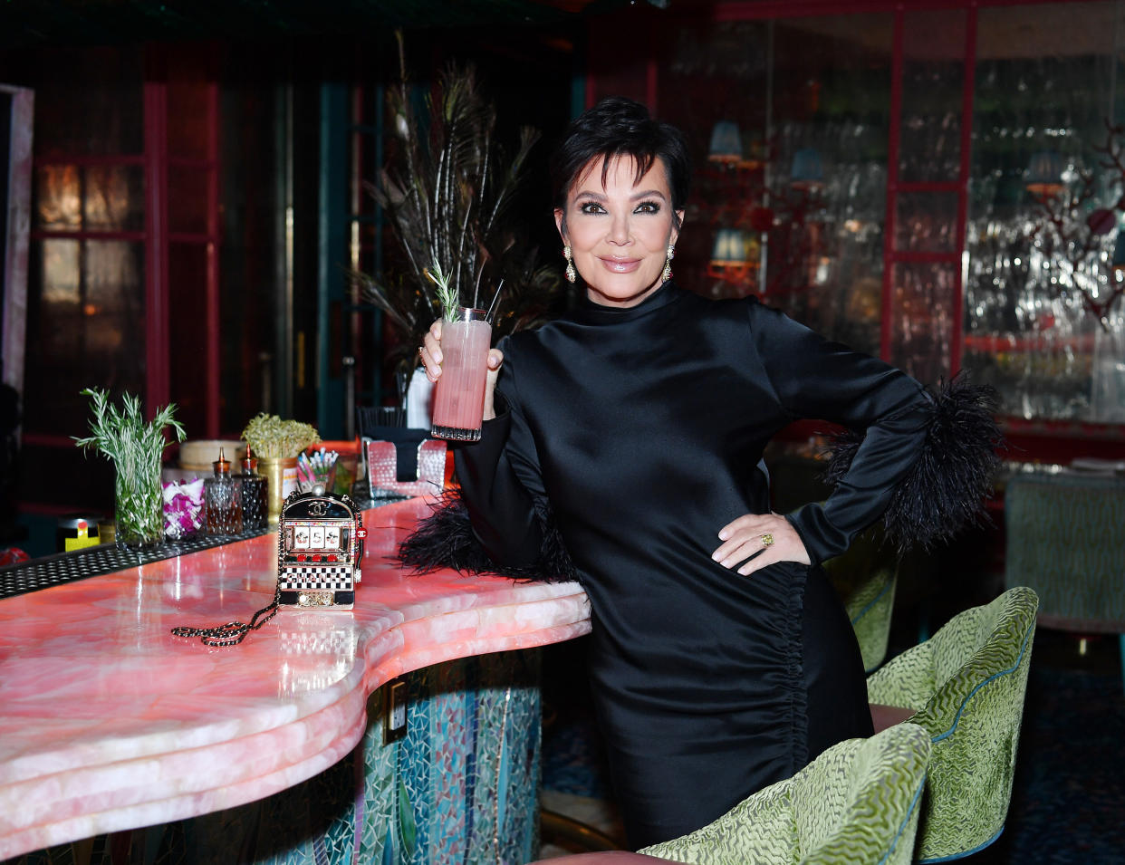 LAS VEGAS, NEVADA - JUNE 23: Kris Jenner stops by The Mayfair Supper Club to see the 818 tequila display at The Mayfair Supper Club at Bellagio Resort & Casino on June 23, 2023 in Las Vegas, Nevada. (Photo by Denise Truscello/WireImage for ABA)