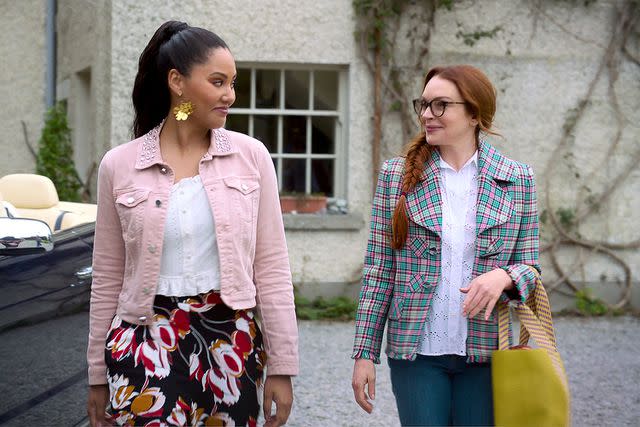 <p> Netflix</p> Ayesha Curry and Lindsay Lohan costar in the Netflix movie 'Irish Wish'